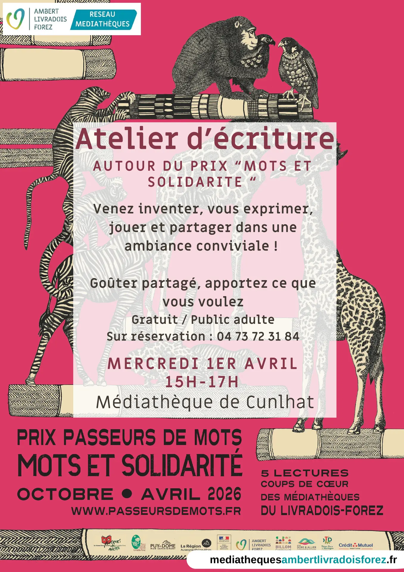 Affiche atelier d'écriture