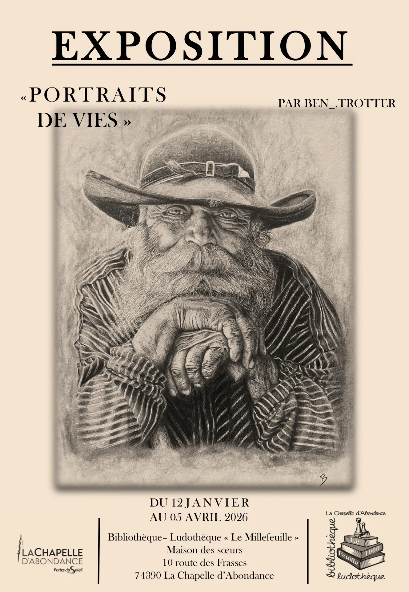 Exposition portraits de vies dessin de Benjamin Courtois