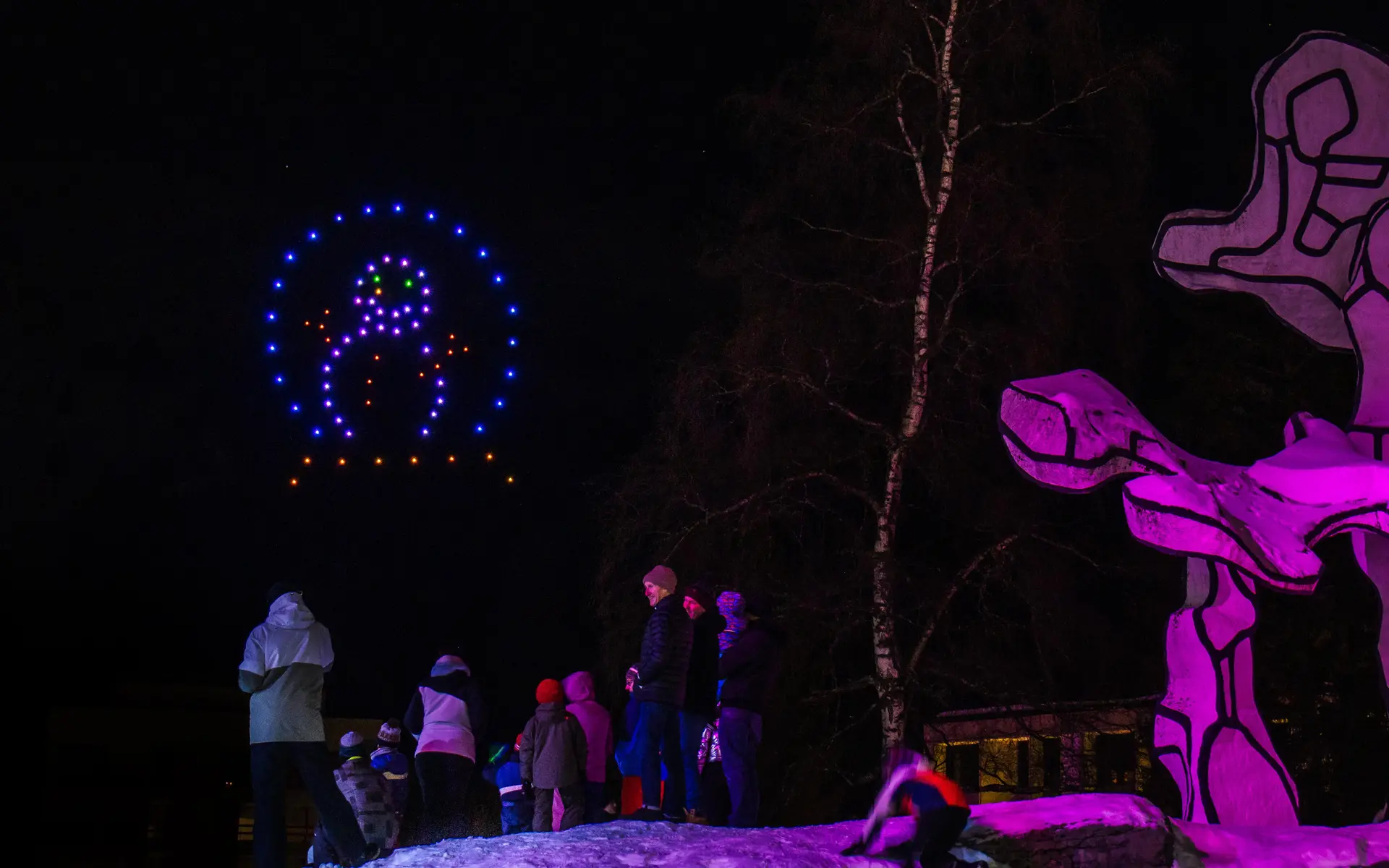 Spectacle de drones (boule à neige)