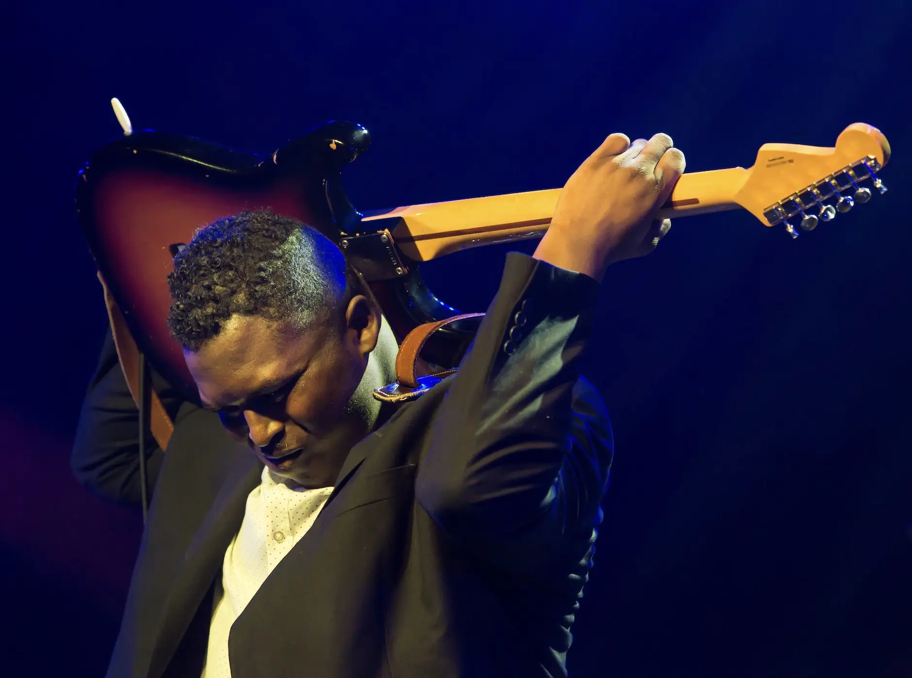 Photo of the artist on stage