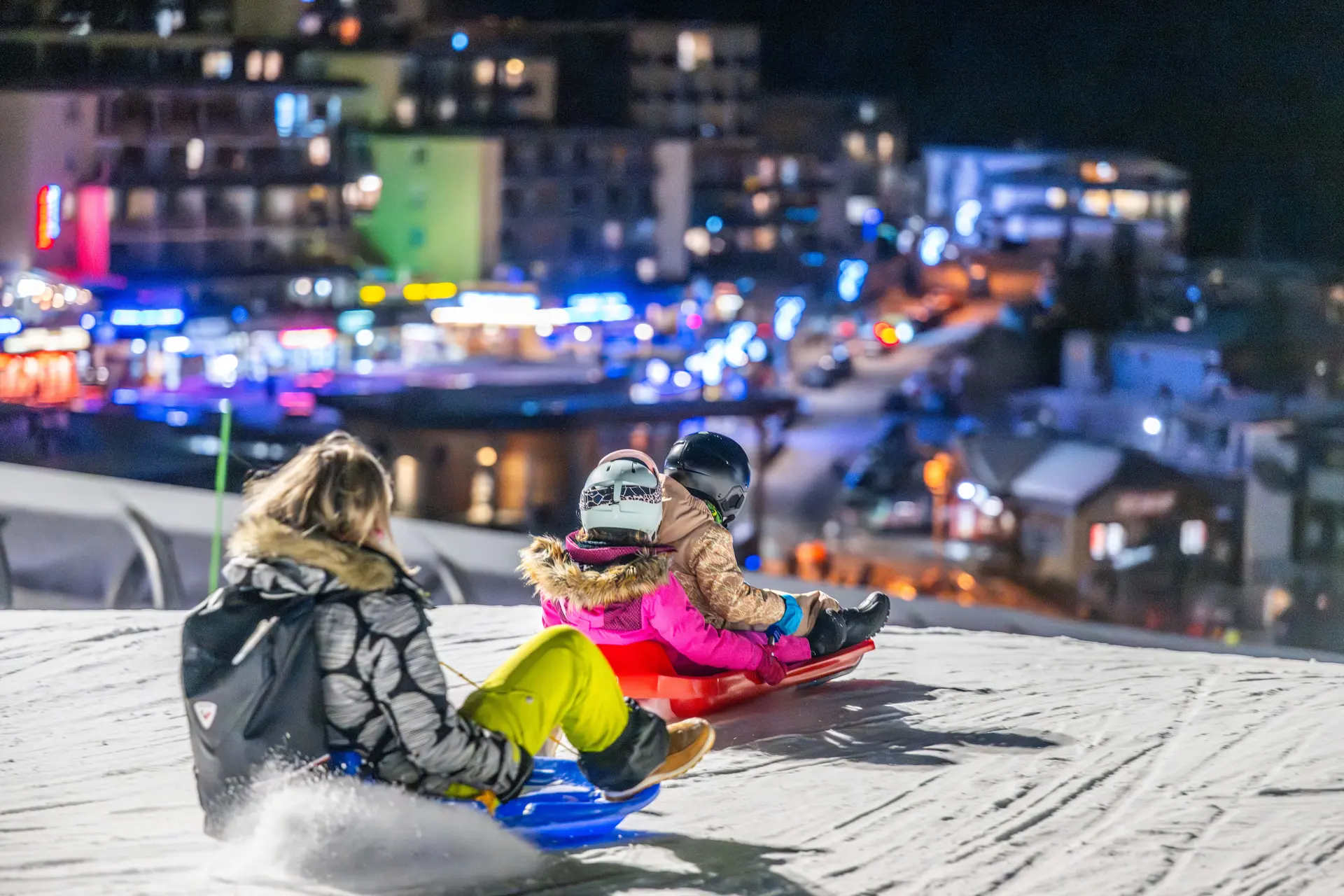 Luge nocturne à Orcières