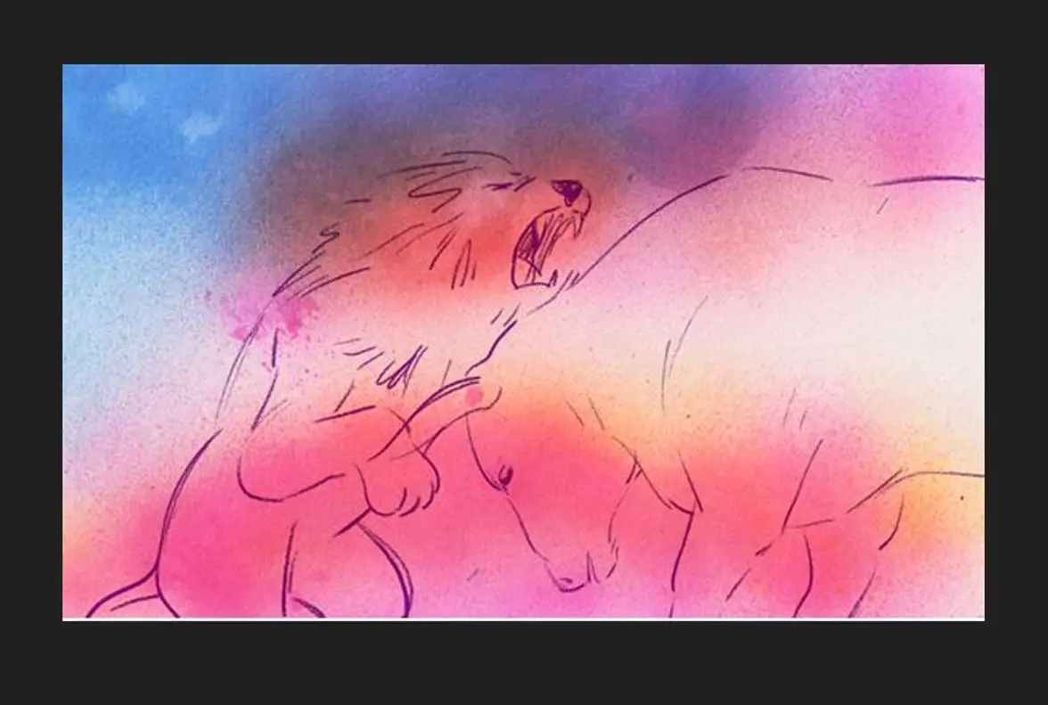 Exposition à la Friche Un lion armé d'un caducée