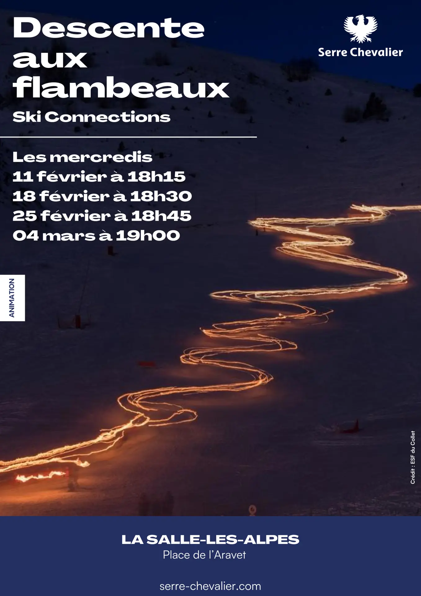 Descente aux flambeaux enfants - Ski Connections_La Salle-les-Alpes