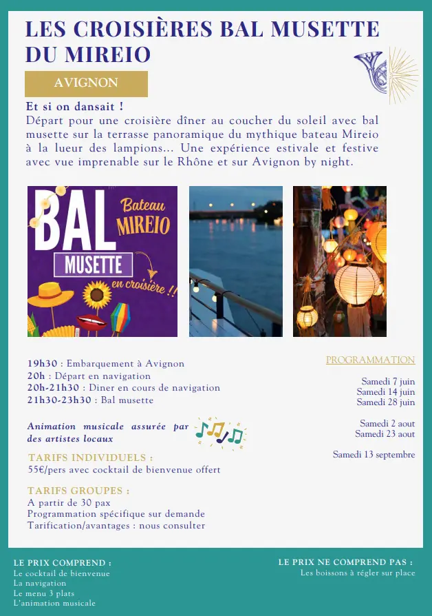 Les croisières bal musette du Mireio