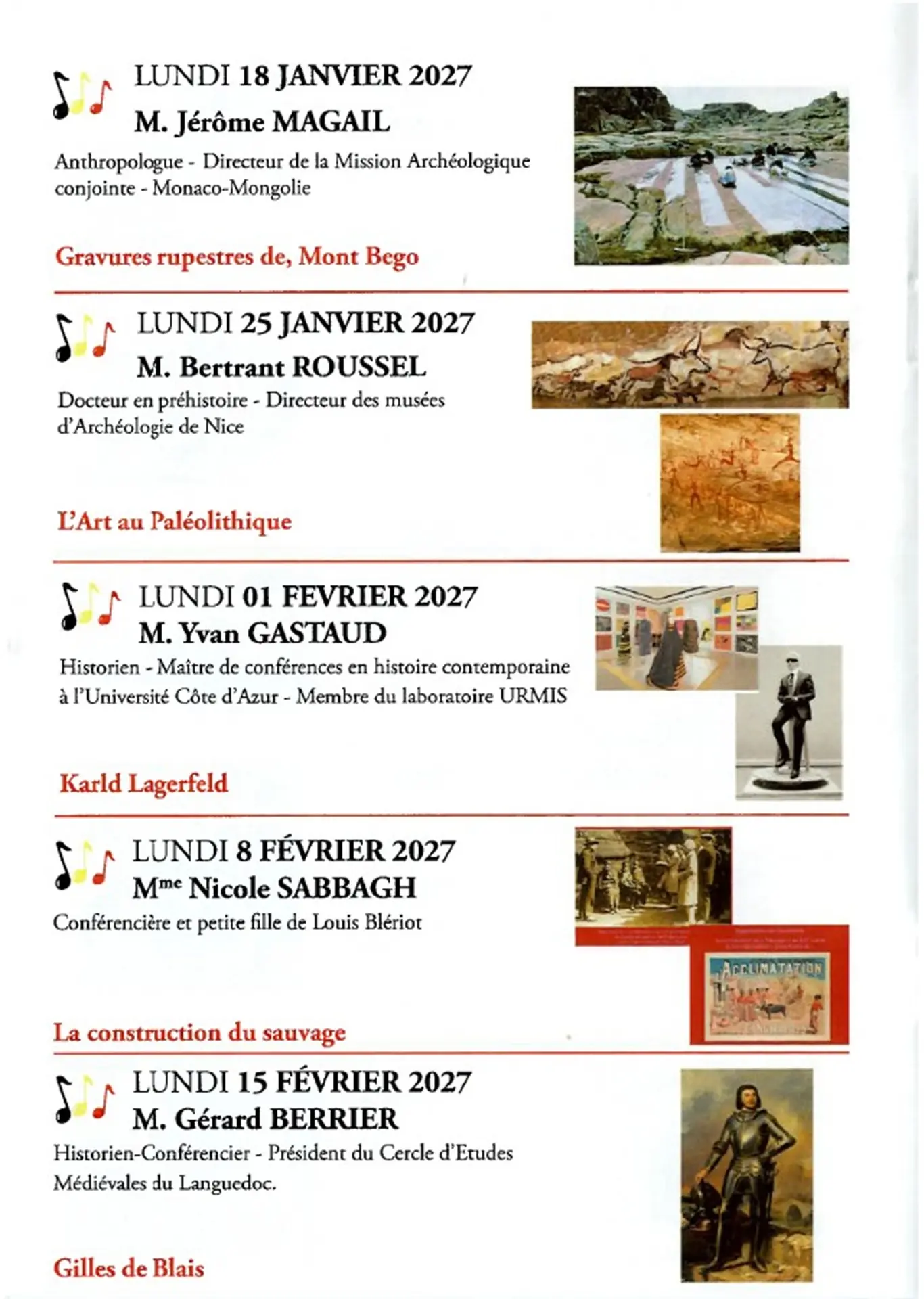Programme du 18/01 au 15/02 2027