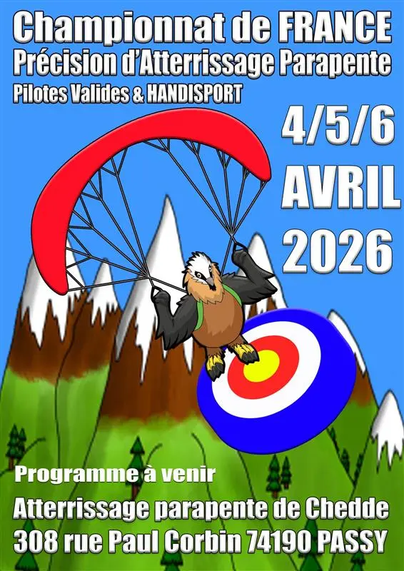 Championnat de France précision d'atterrissage parapente_Passy