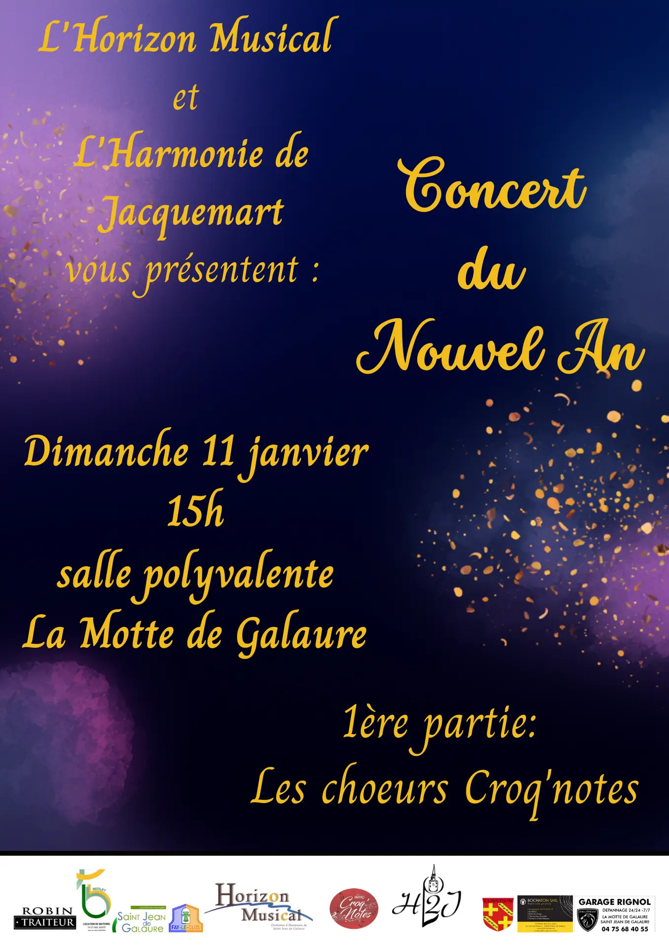 Affiche expliquant la soirée