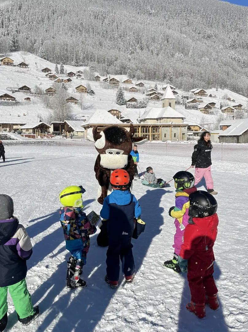 Tommette rencontre des petits skieurs