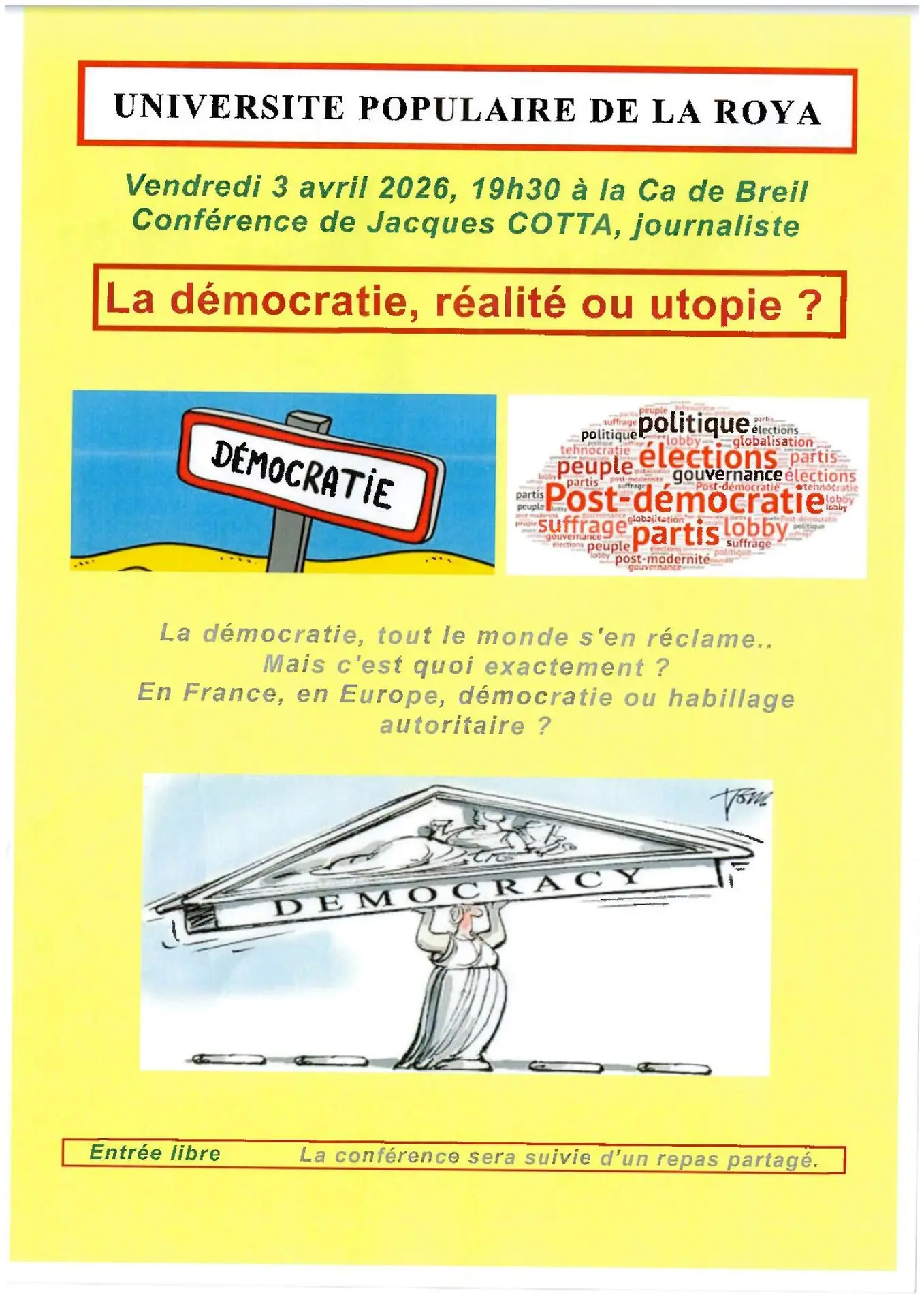 Conférence : La démocratie, réalité ou utopie ?