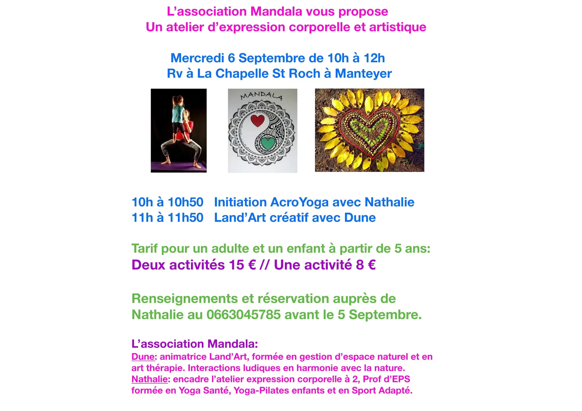 Atelier d'expression corporelle et artistique
