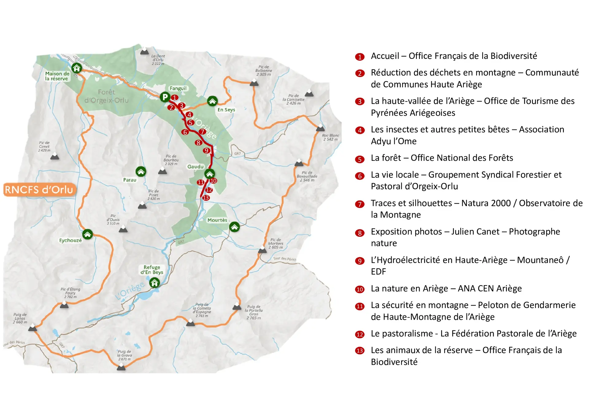 Journée nature Réserve d'Orlu - carte des stands