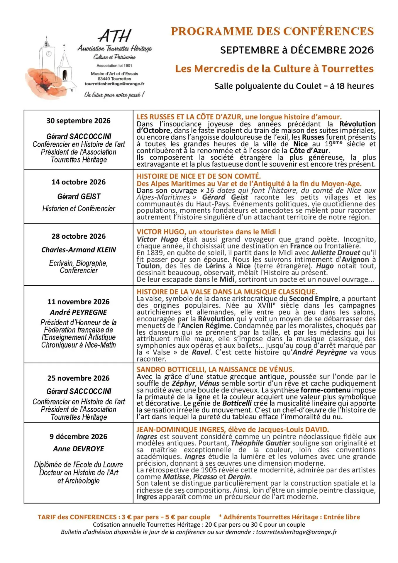 le programme 2026