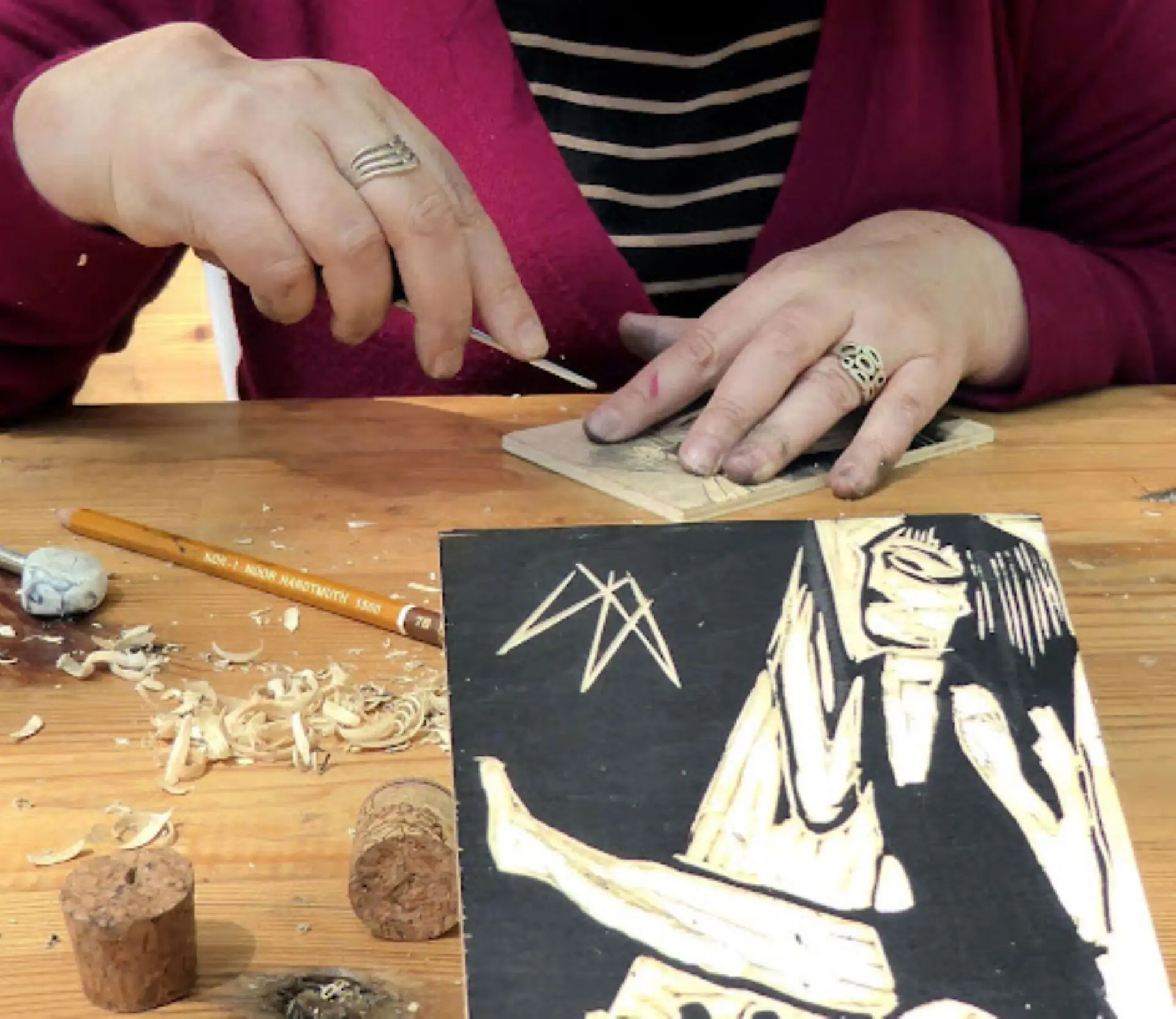 Atelier gravure sur bois avec Camille Damon