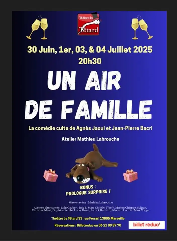 Spectacle Un air de famille au théâtre du Têtard