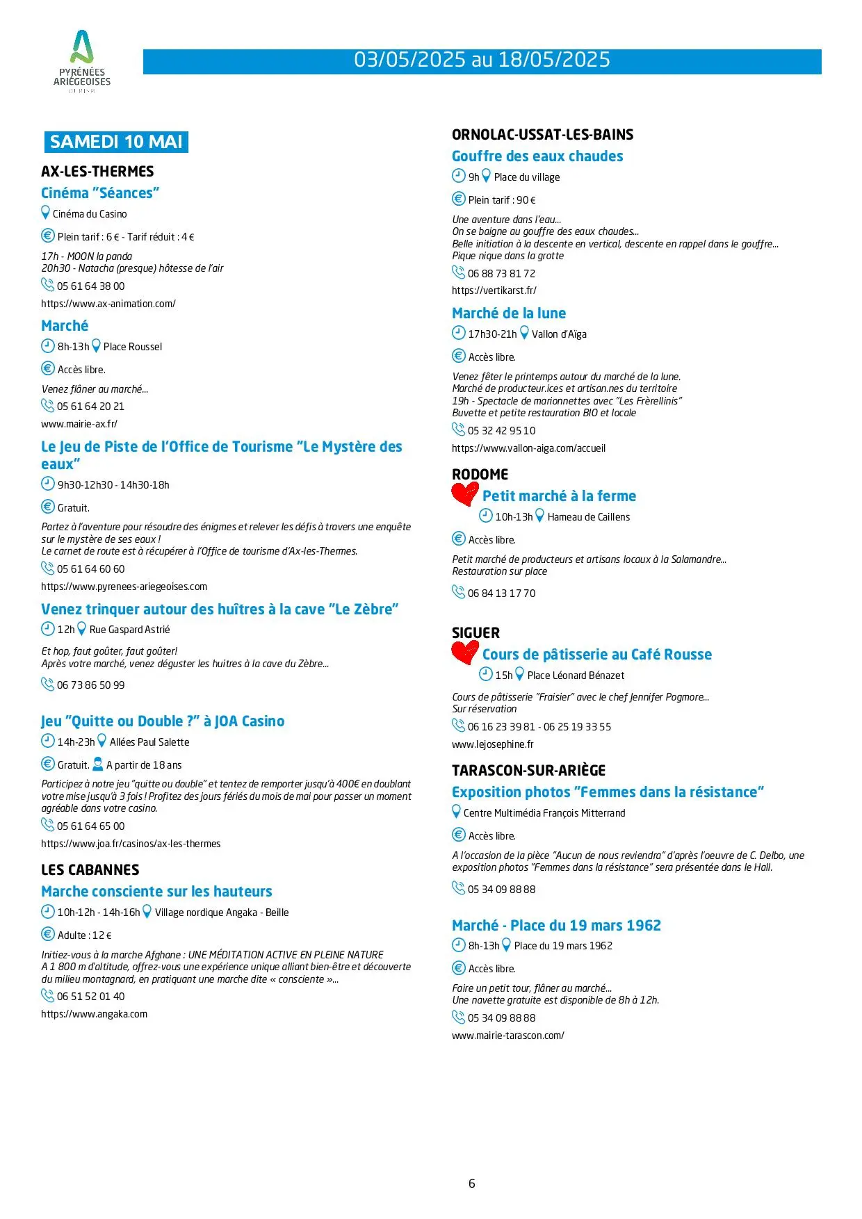 Programme du 03 au 18.05.2025