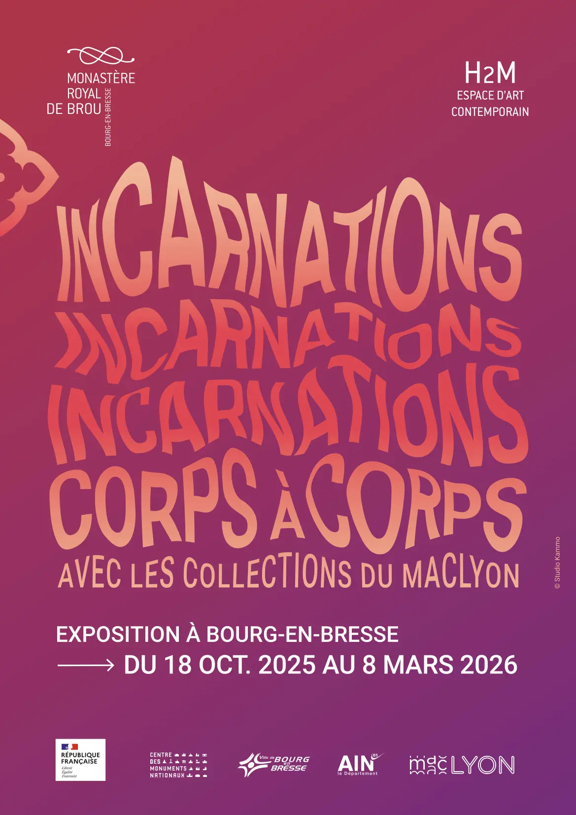 Affiche Incarnations, corps à corps avec les collections du macLYON_Bourg-en-Bresse