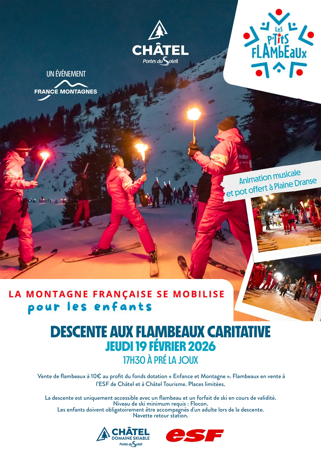 Descente aux flambeaux caritative - Les P'tits Flambeaux_Châtel