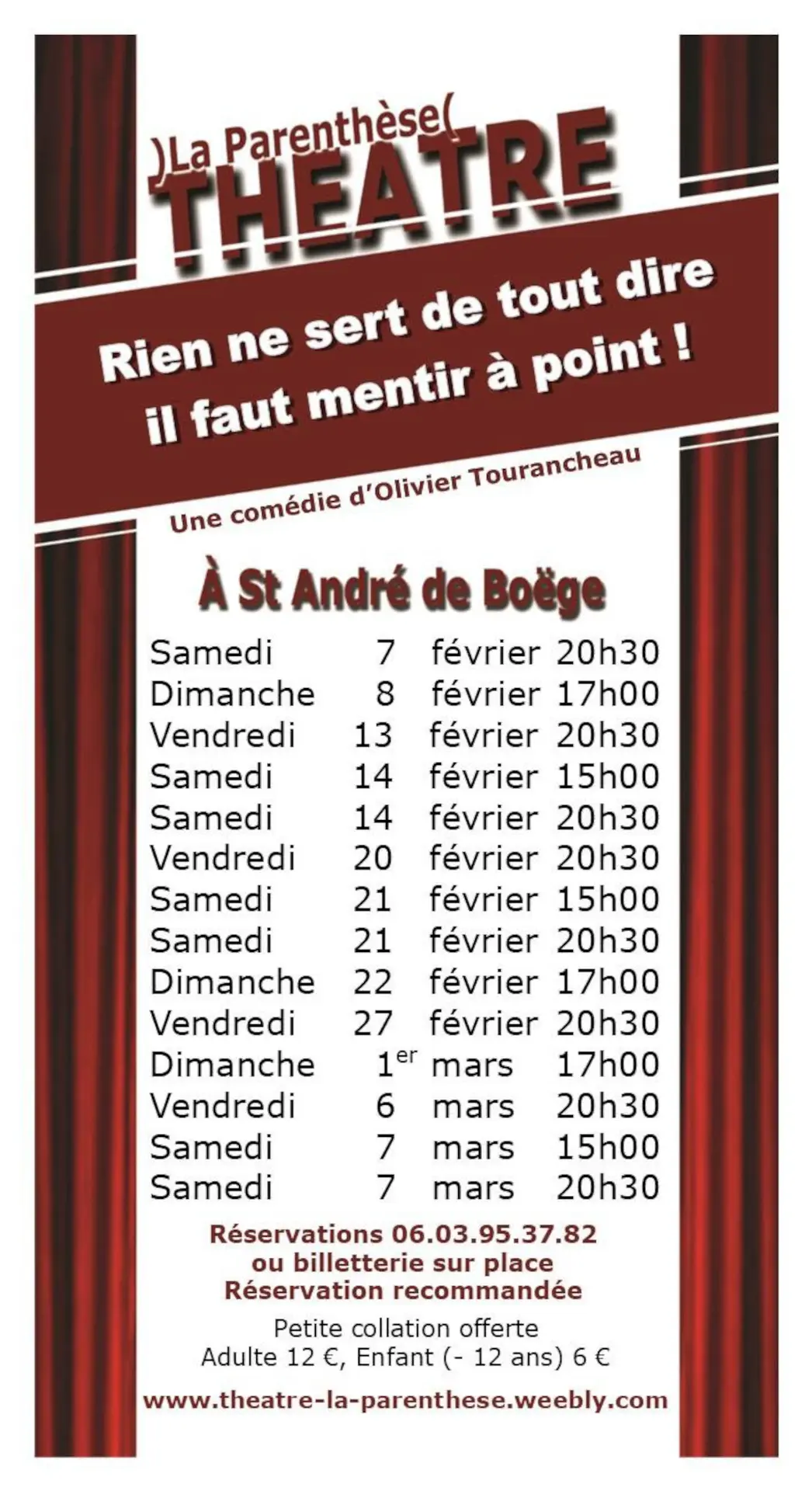 Café-théâtre Rien ne sert de tout dire, il faut mentir à point !_Saint-André-de-Boëge