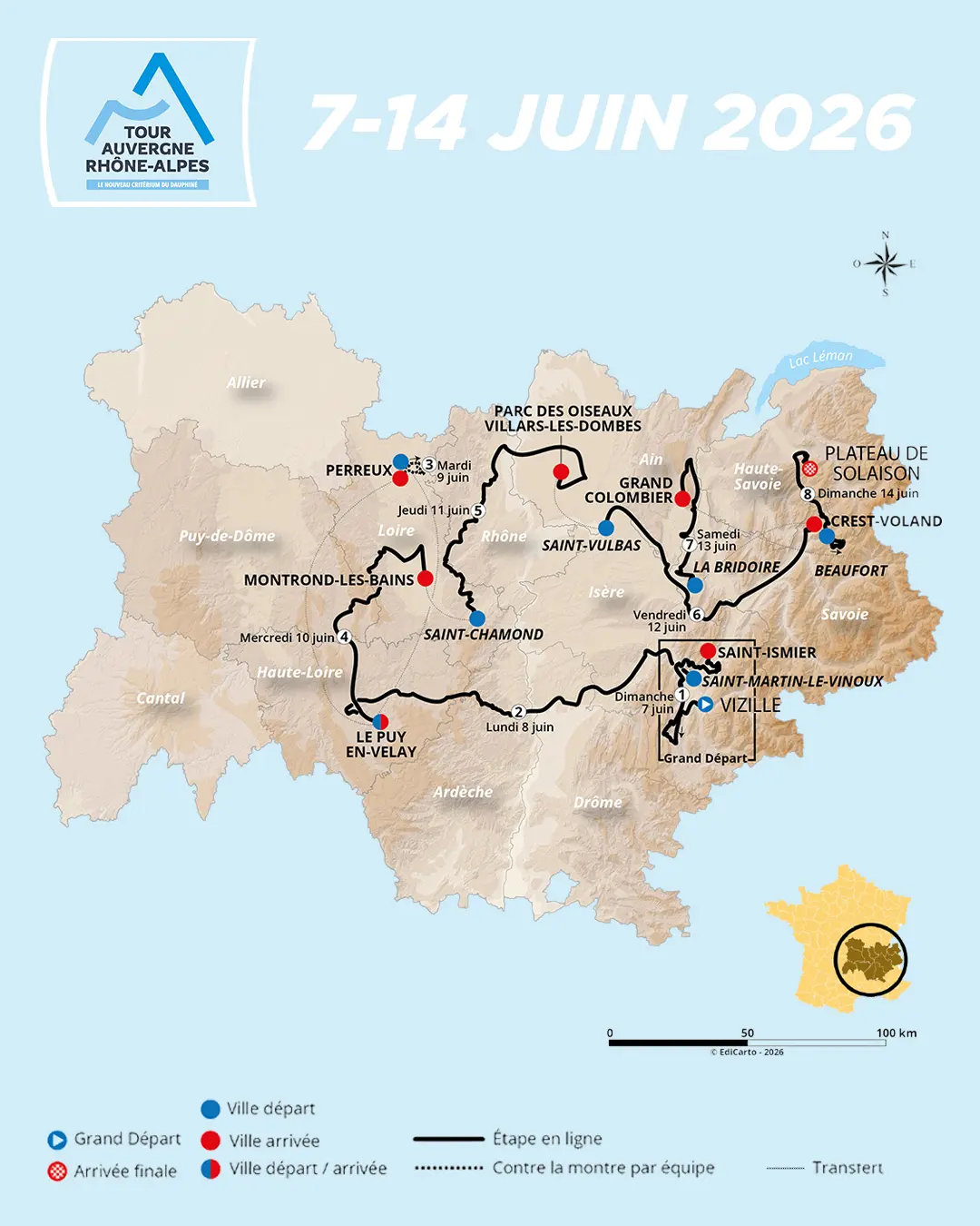 Tour Auvergne Rhone Alpes 2026