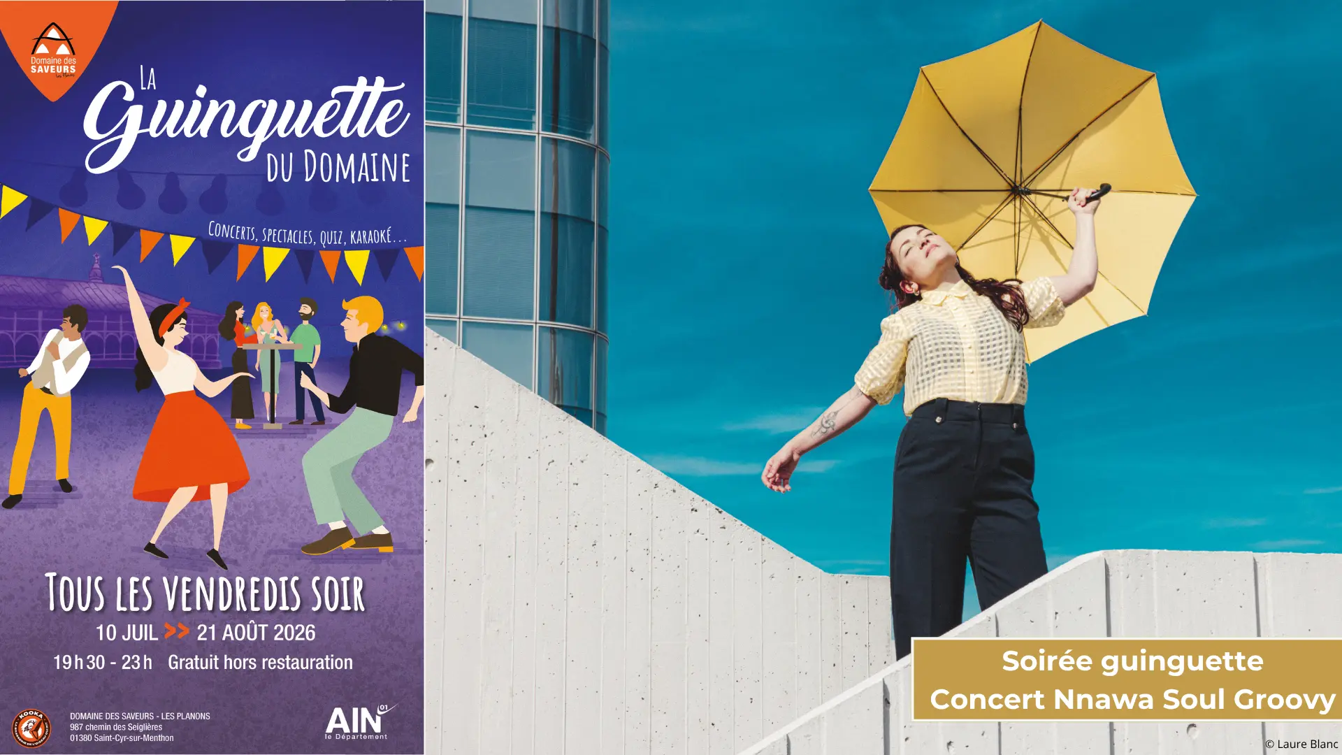 Guinguette Concert Nnawa chanteuse soul et groovy au Domaine des Saveurs