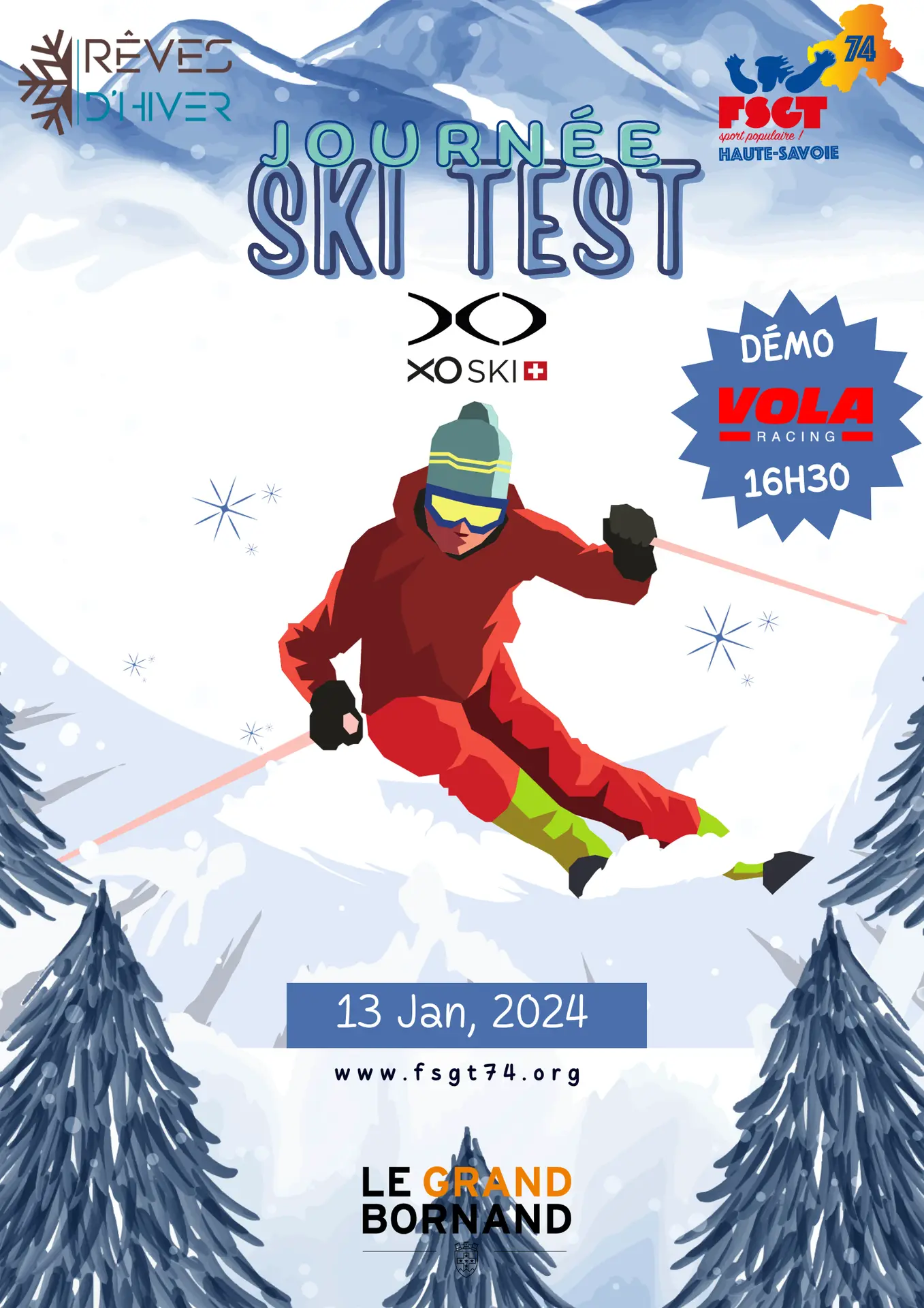 Affiche journée ski test