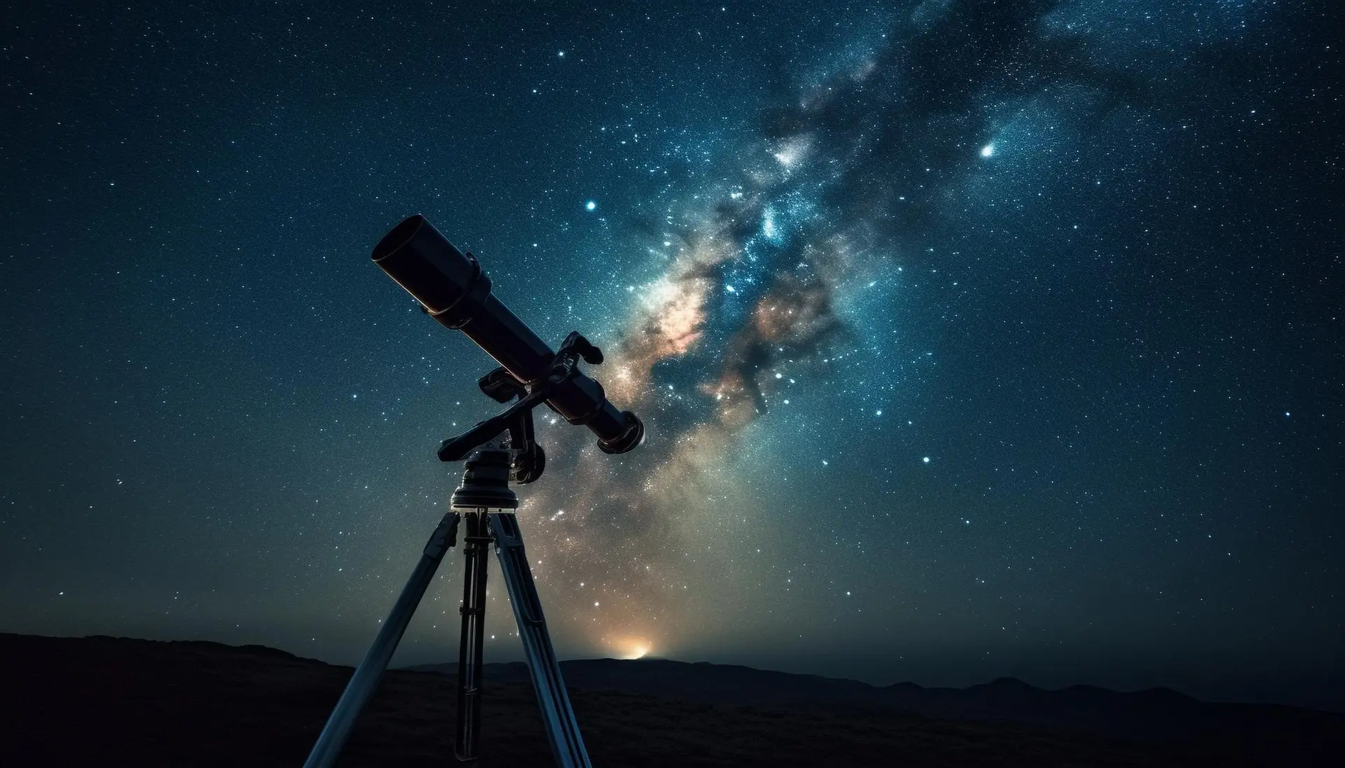 Ciel étoilé avec téléscope