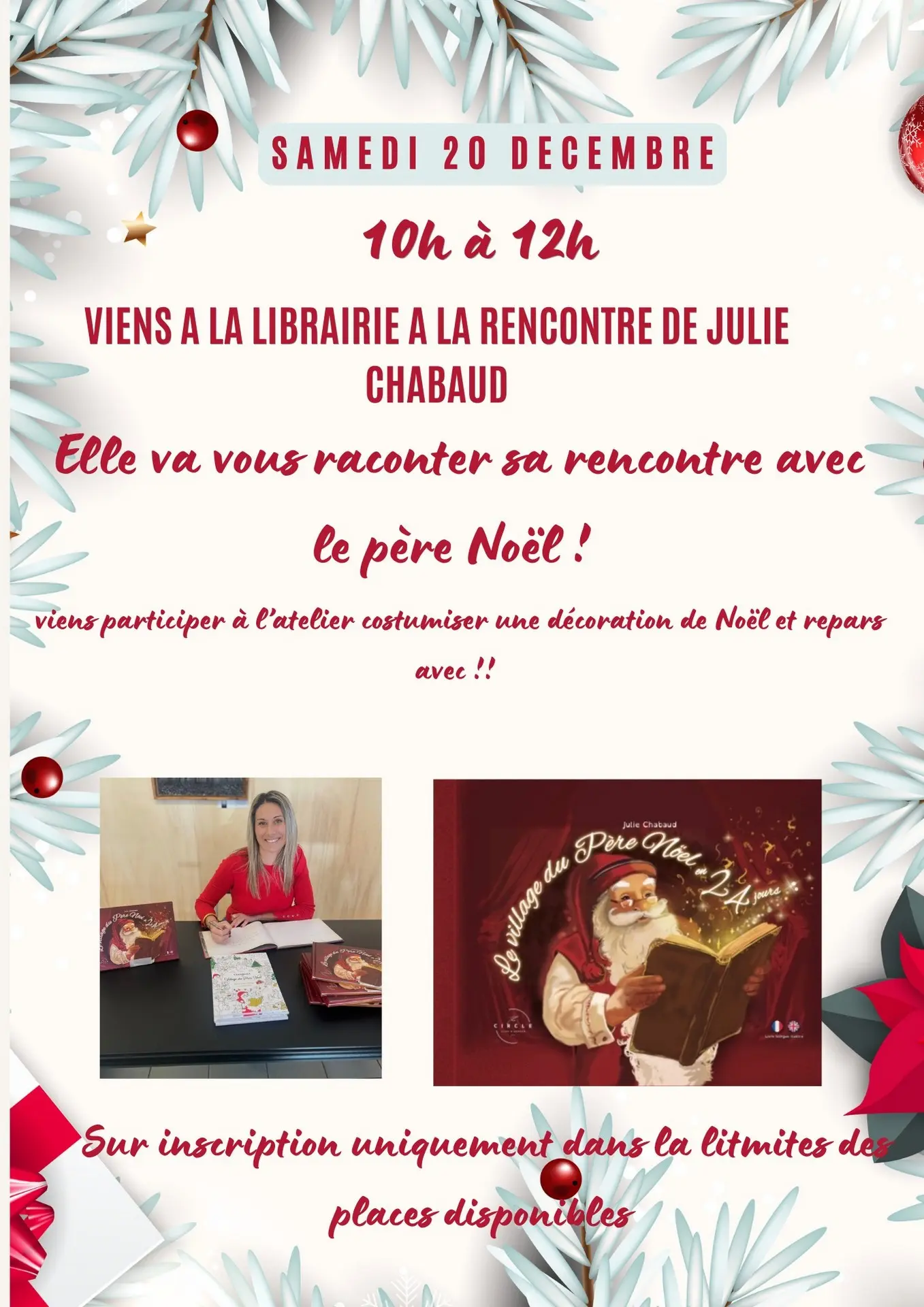 Affiche Rencontre dédicace : Julie Chabaud à Eygalières 20.12.25