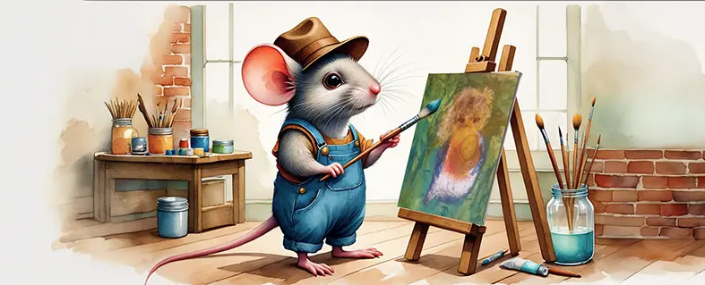 Une souris à pinceaux