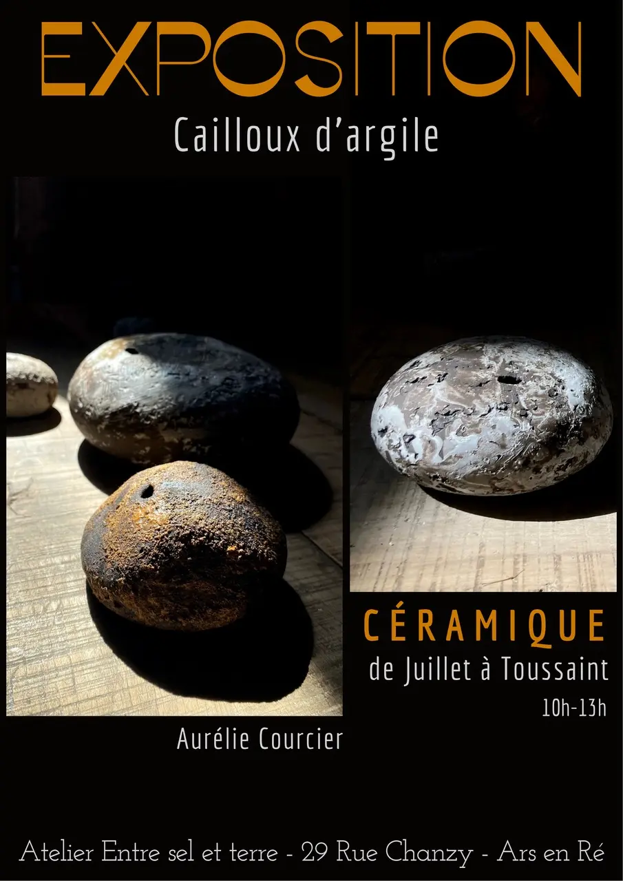 Plakat zur Ausstellung „Cailloux d'argile“