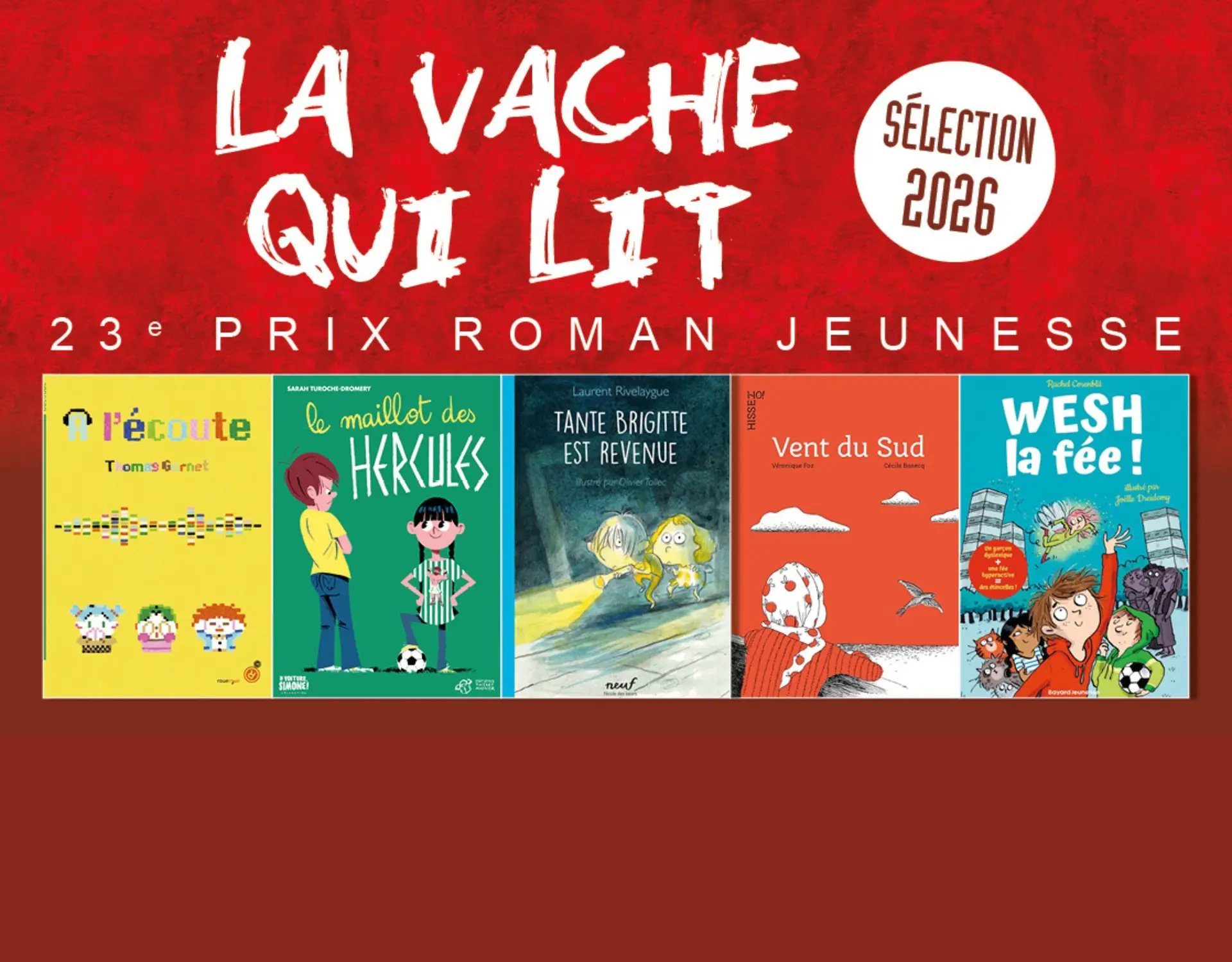 couvertures des livres de la sélection du Prix La Vache qui lit