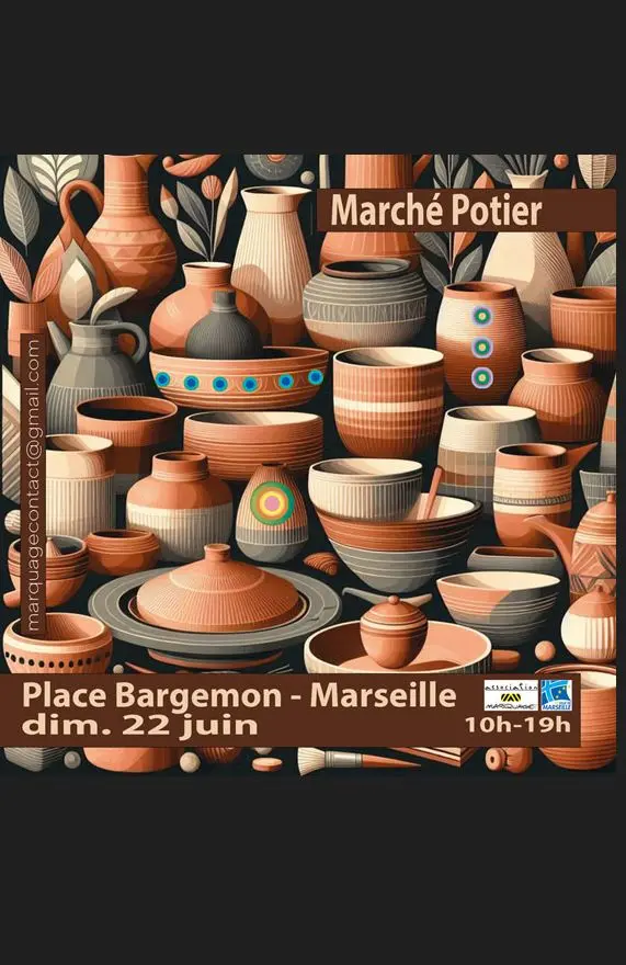Marché potier esplanade Bargemon