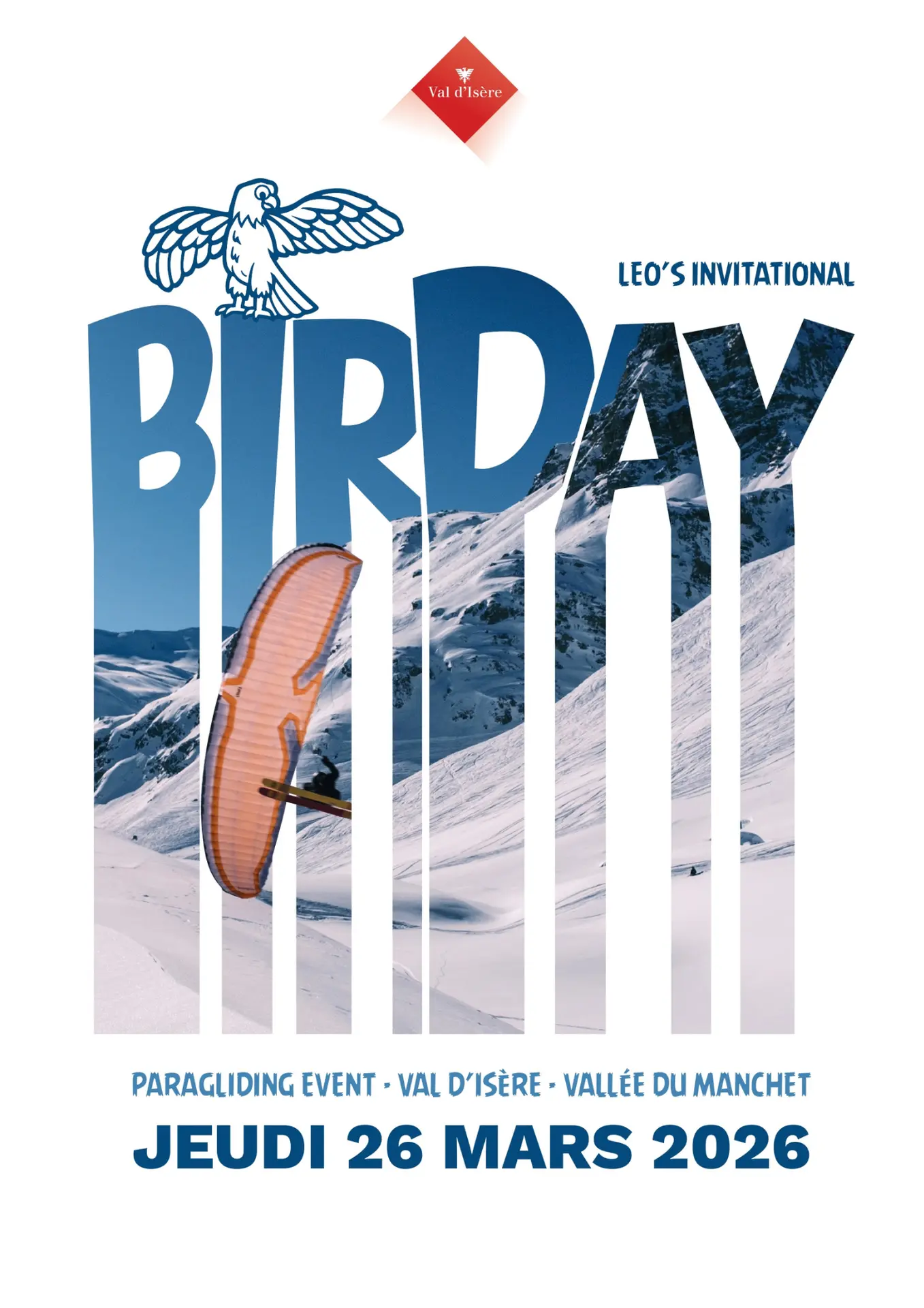 Affiche Birday - Evénement de speed riding et de parapente à Val d'Isère