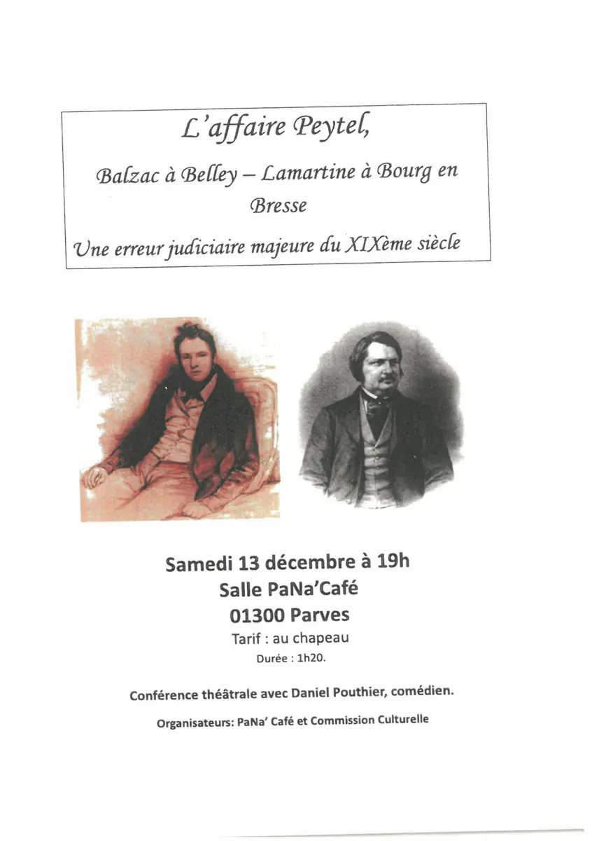 Conférence théâtrale L'affaire Peytel_Parves et Nattages