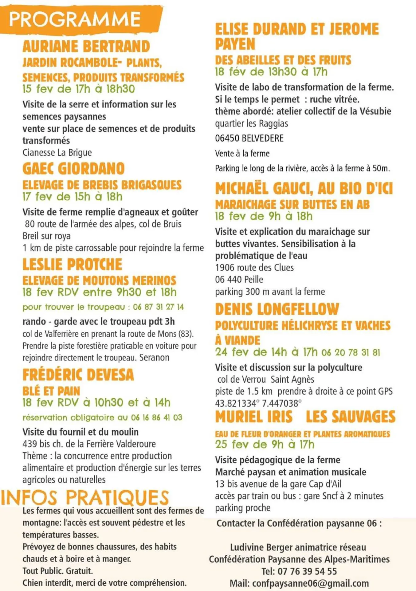 Programme du Salon à la ferme 2024