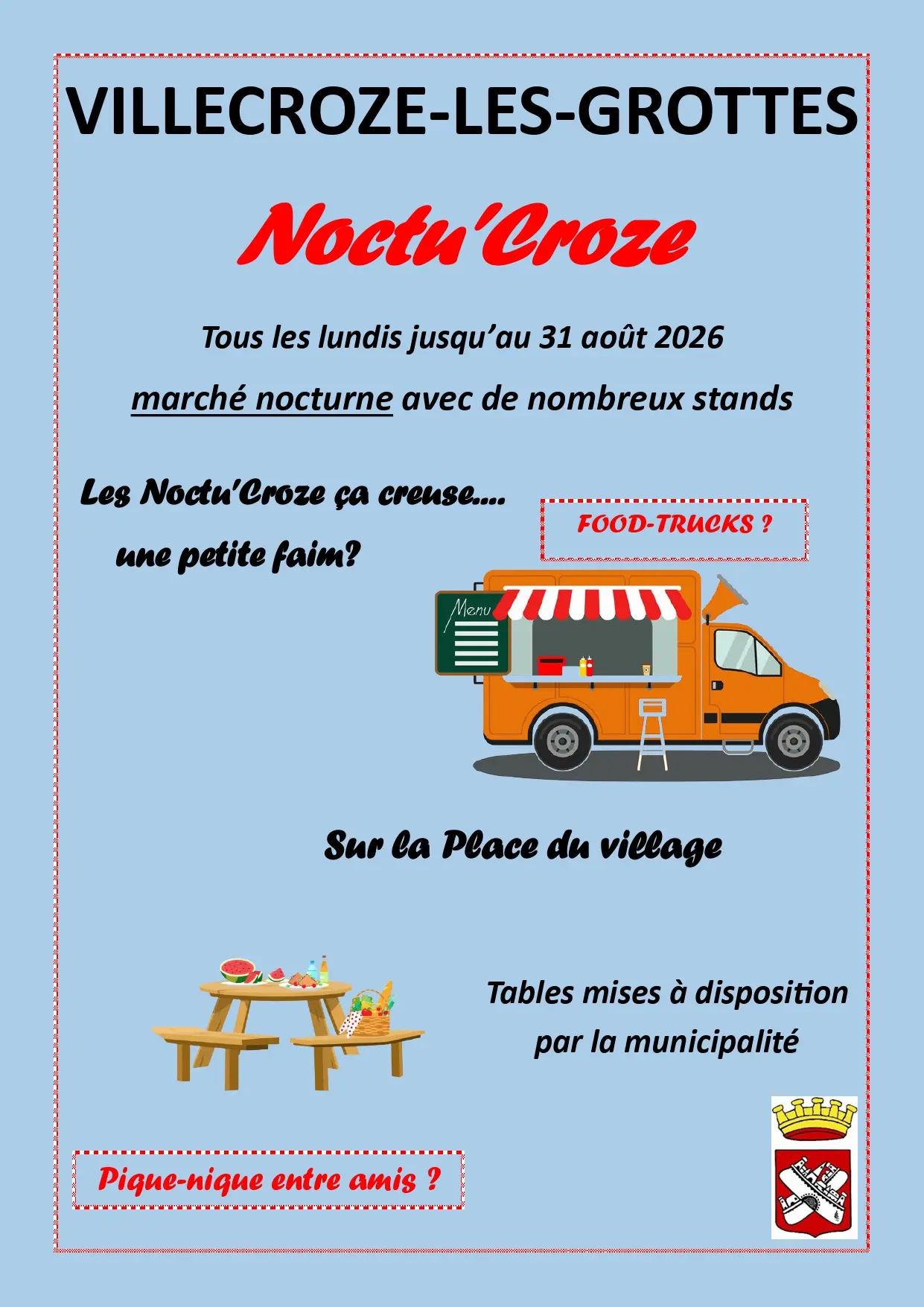 Affiche du marché nocturne de Villecroze