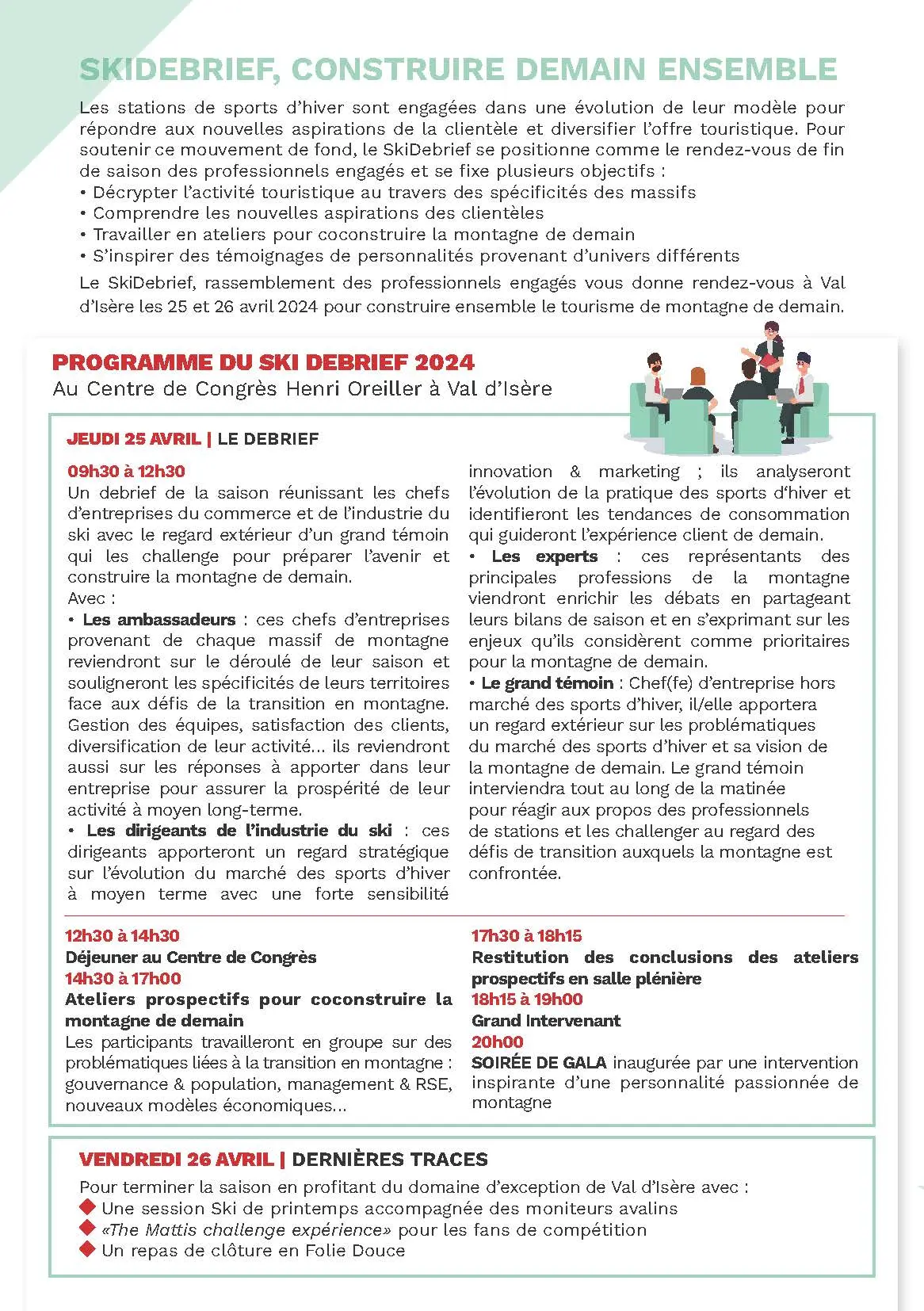 Programme 2024 SkiDebrief à Val d'Isère