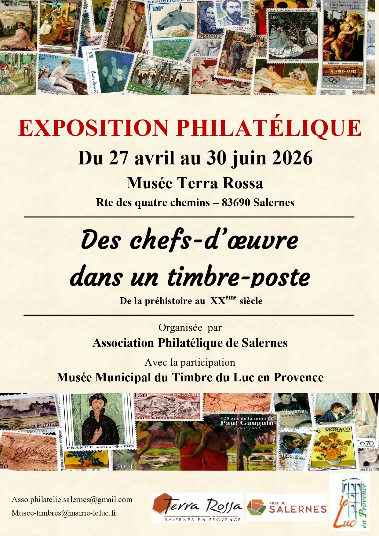 Des chefs-d'œuvres dans un timbre-poste