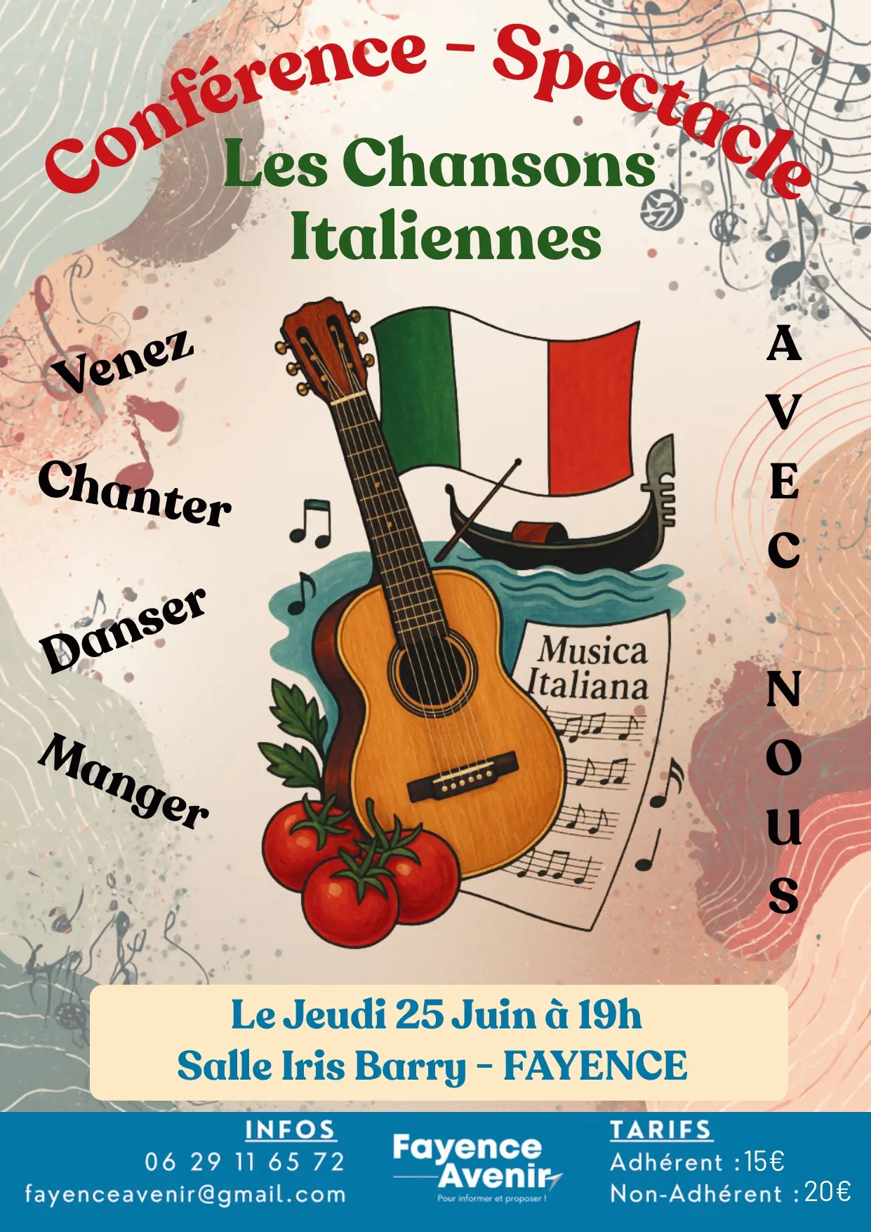 Conférence Spectacle Les Chansons italiennes_Fayence