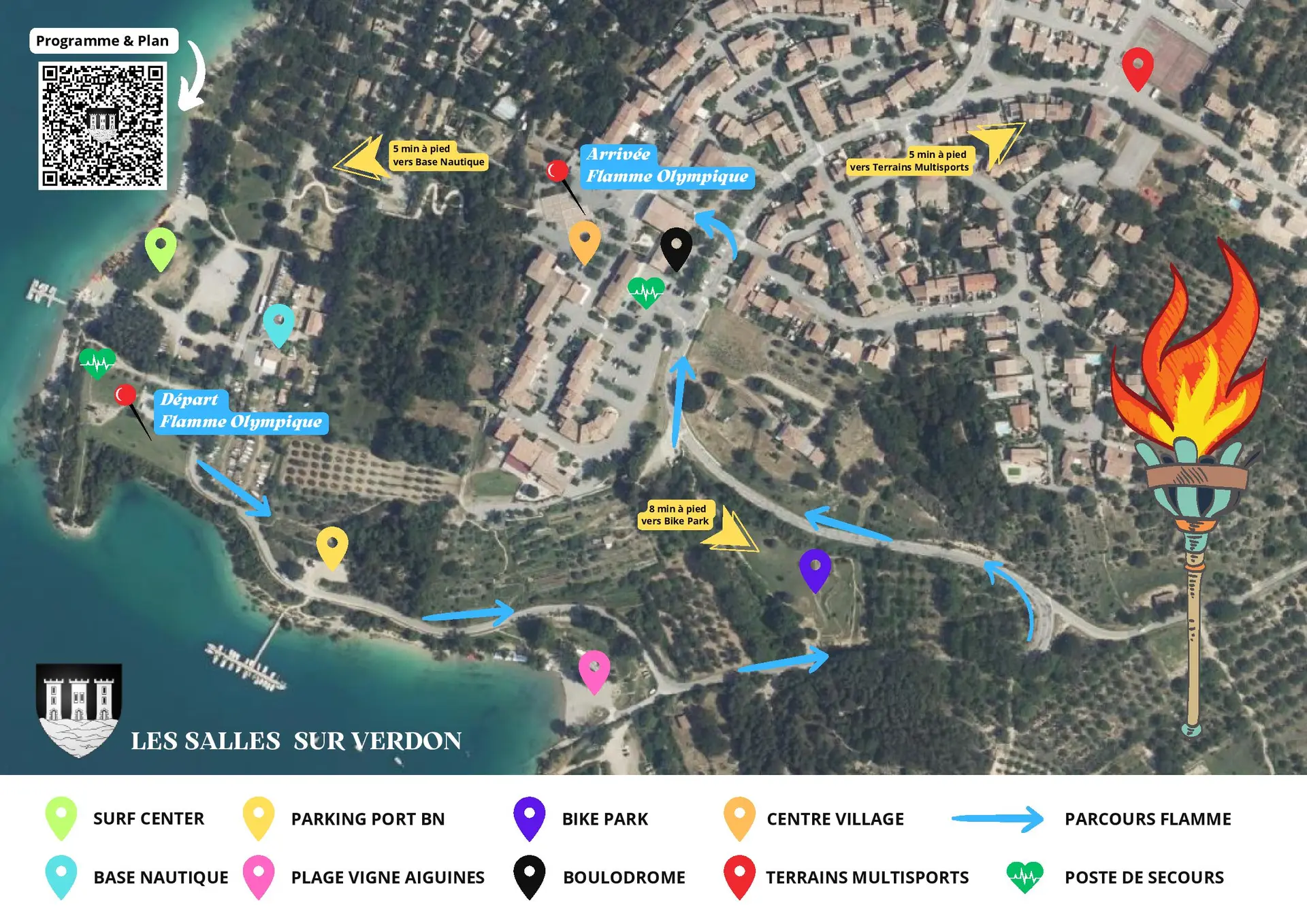 Olympic Torch Relay map Les Salles Sur Verdon