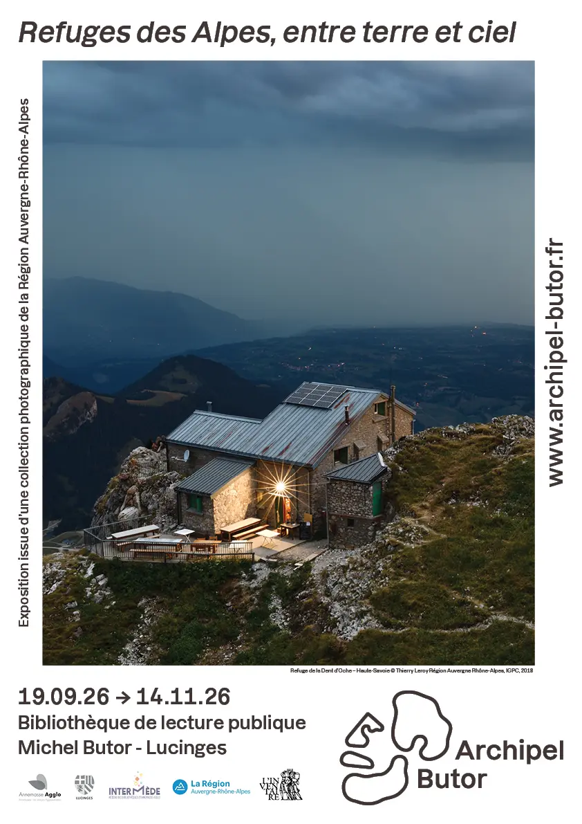 Affiche_Exposition « Refuges des Alpes, entre terre et ciel »