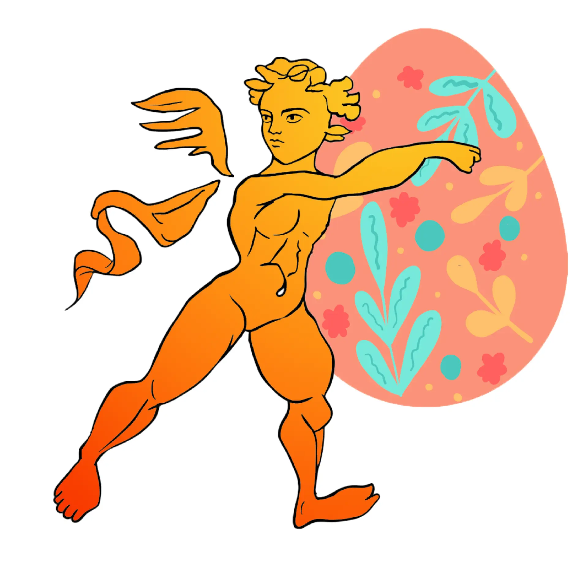 figurine d'ange avec oeuf