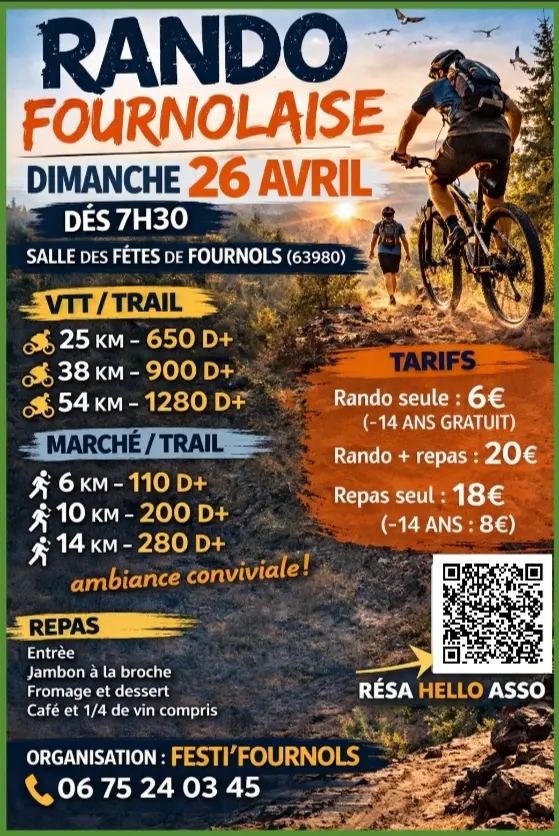 Affiche rando la Fournolaise