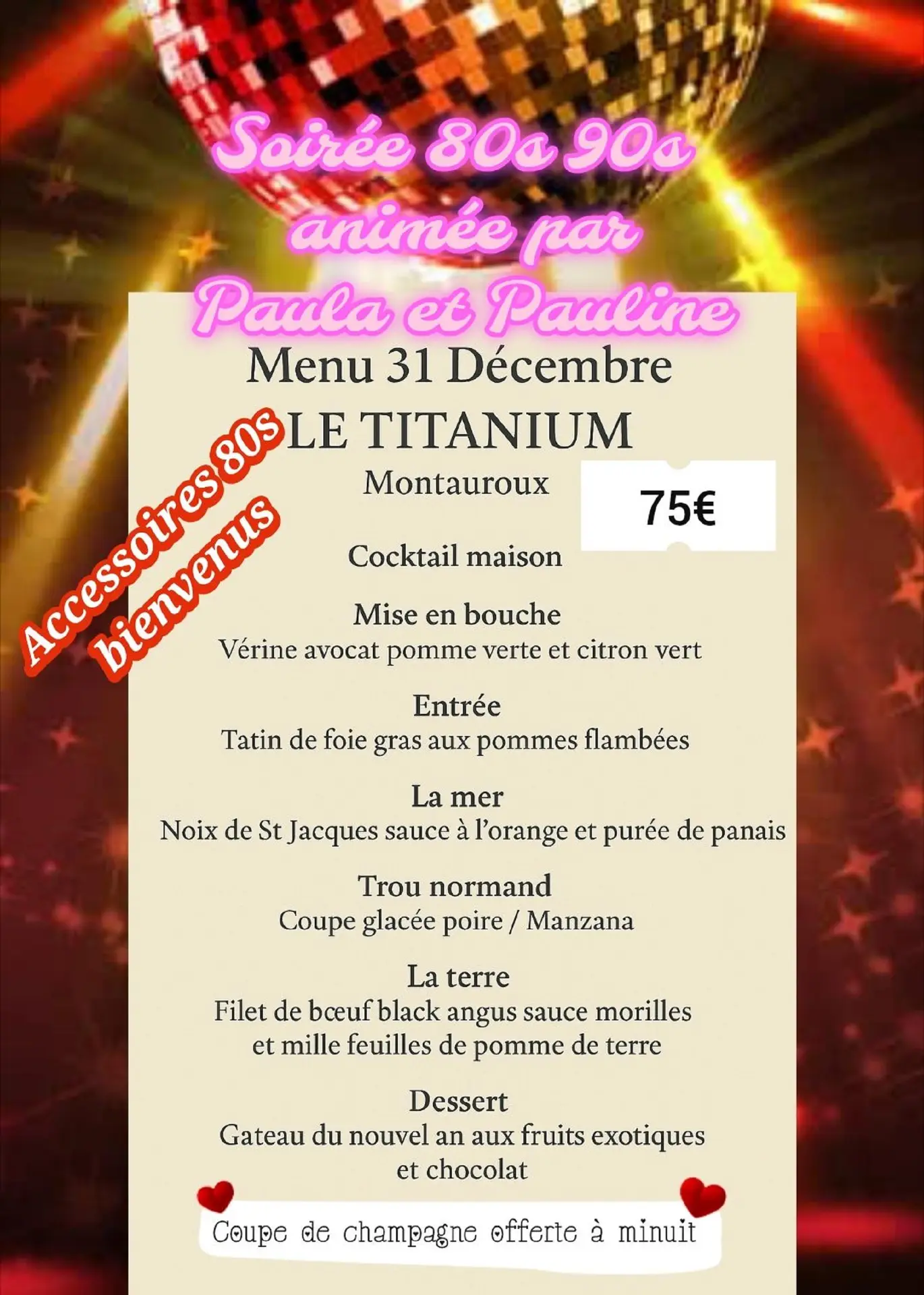 menu de la St Sylvestre