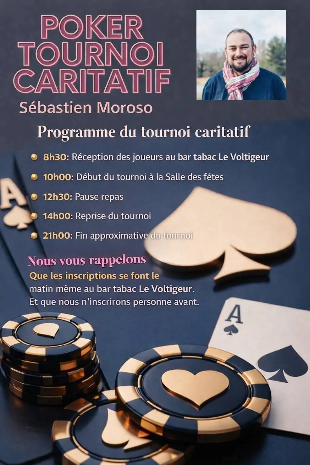Poker Tournoi caritatif Sébastien Moroso