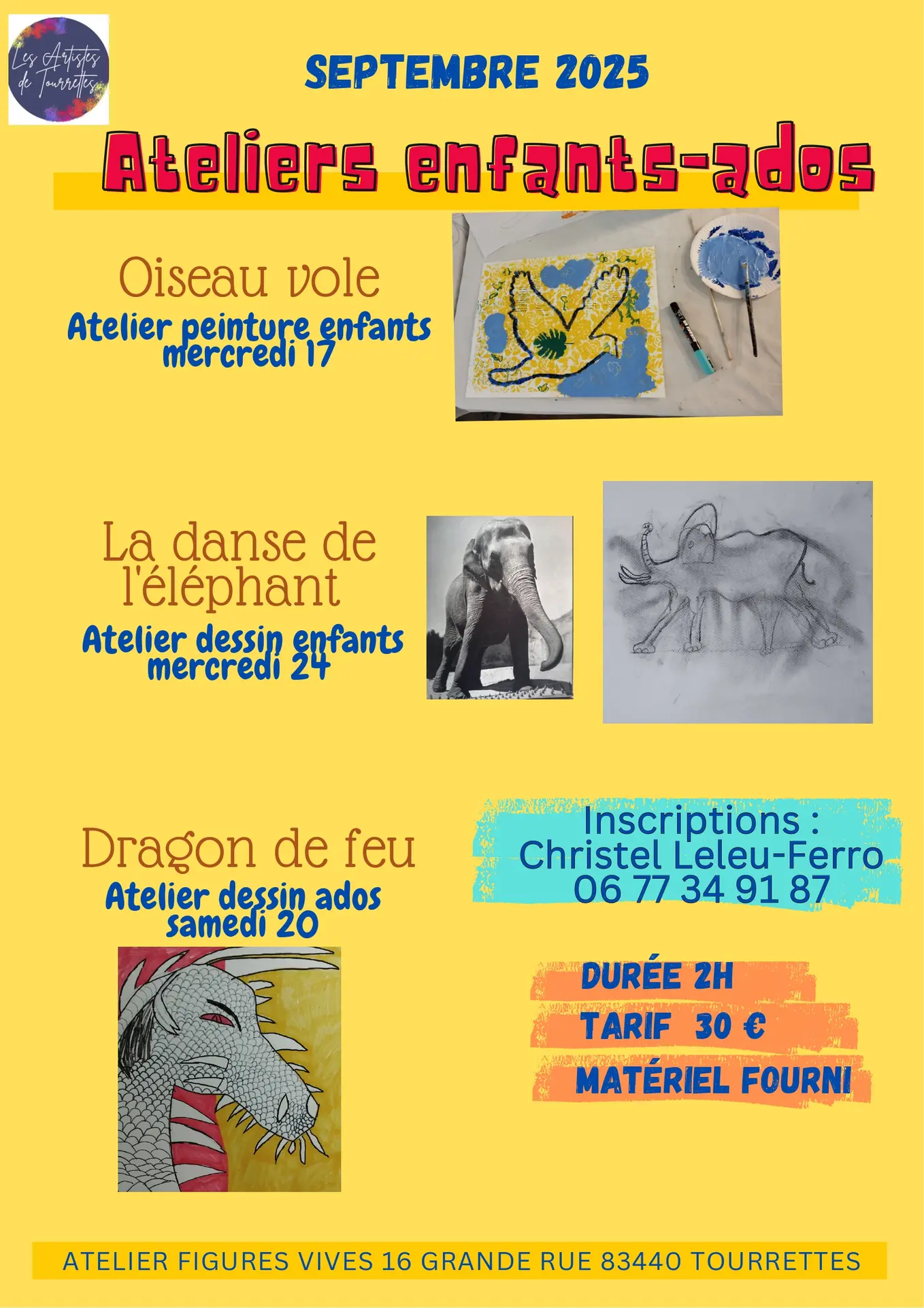 Atelier Dessin & Peinture pour  Enfants et Adolescents_Tourrettes