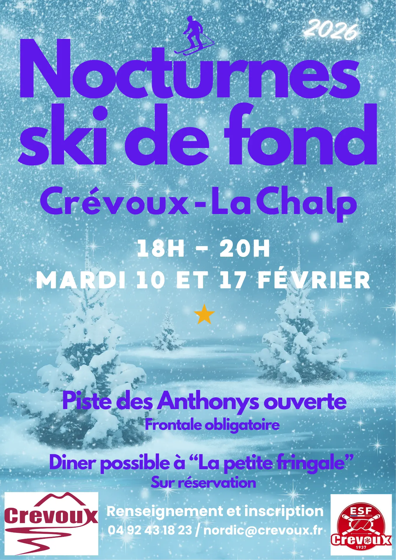 Nocturne ski de fond CREVOUX