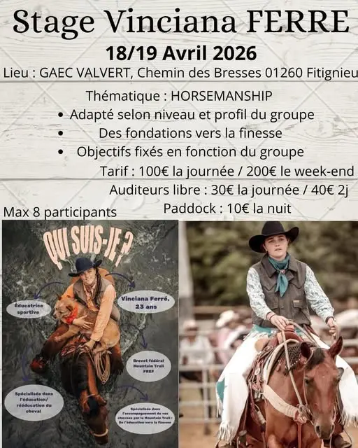 Stage de horsemanship avec Vinciana Ferre_Valromey-sur-Séran