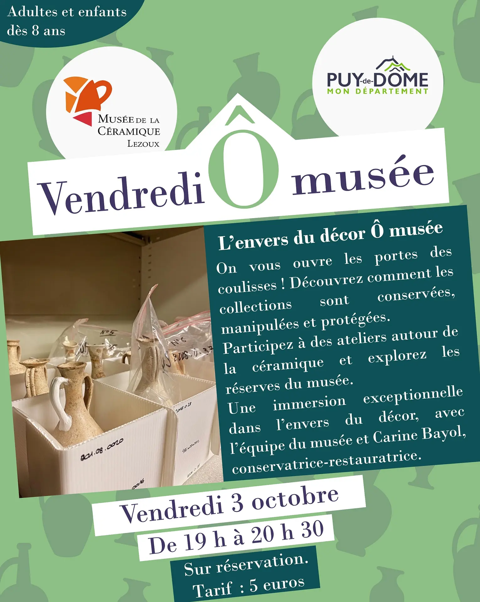 Affiche_visite de l''espace conservation au musée de la Céramique
