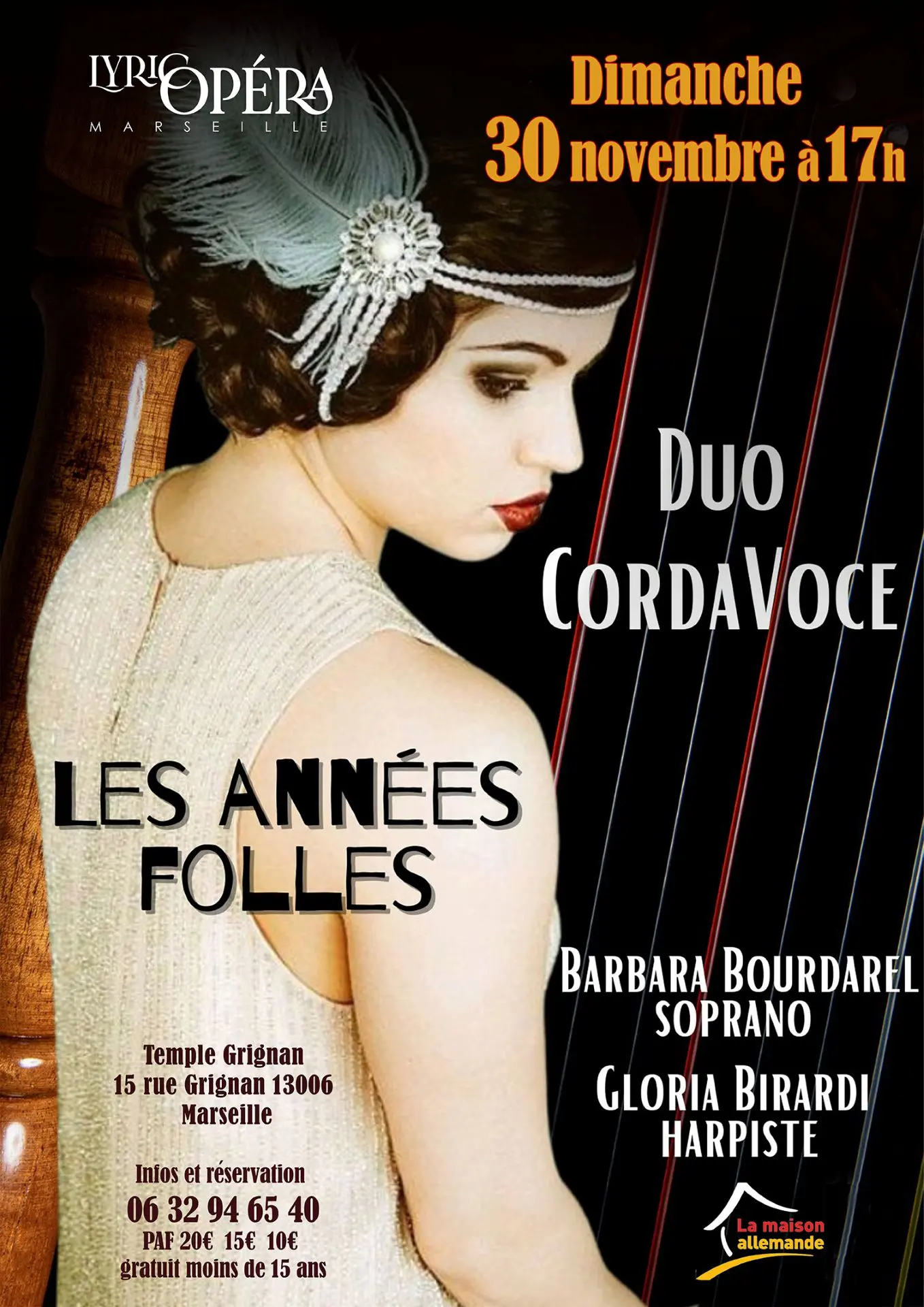 affiches avec un personnage féminin en tenue des années folles