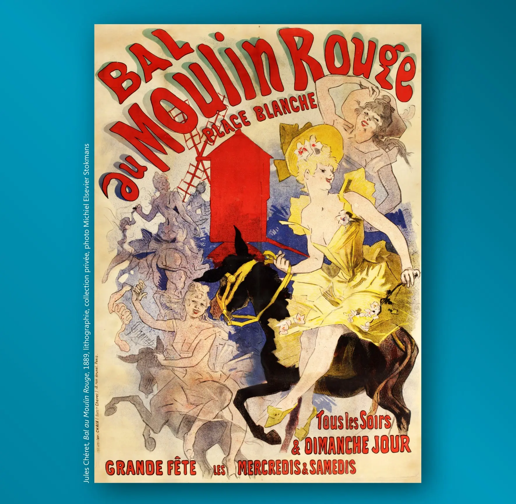 Jules Chéret, Bal au Moulin Rouge, 1889 lithographie